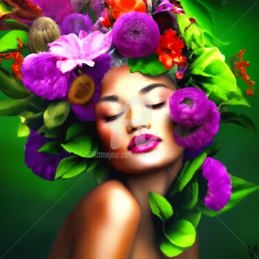Arte digital titulada ""Magic garden" Flor…" por Vincent Oriol, Obra de arte original, Pintura Digital