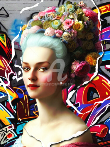 Digital Arts titled ""Marie Antoinette i…" by Vincent Oriol, Original Artwork, Digital Painting