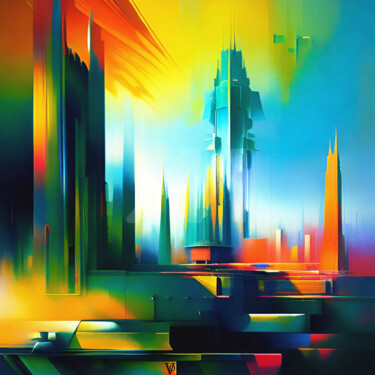 Digital Arts titled "Exoplanet" by Vincent Oriol, Original Artwork, Digital Painting Mounted on Aluminium