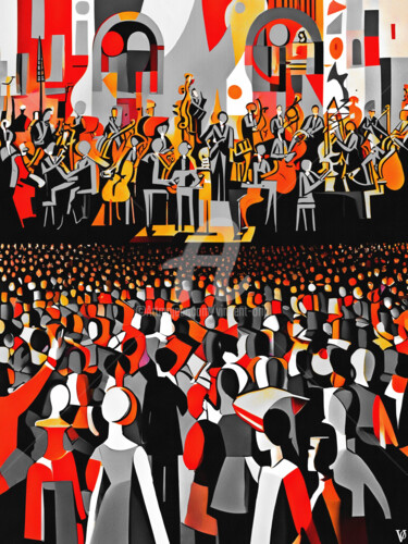 Digitale Kunst getiteld "Le Concert" door Vincent Oriol, Origineel Kunstwerk, Digitale collage
