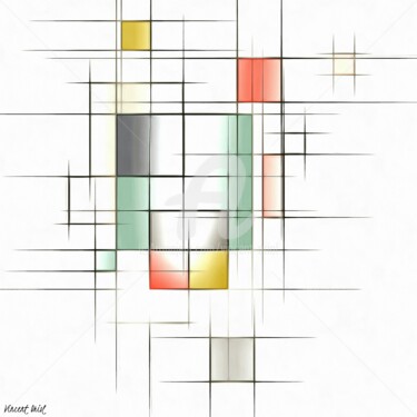 Arts numériques intitulée "Série GEO2" par Vincent Oriol, Œuvre d'art originale, Peinture numérique