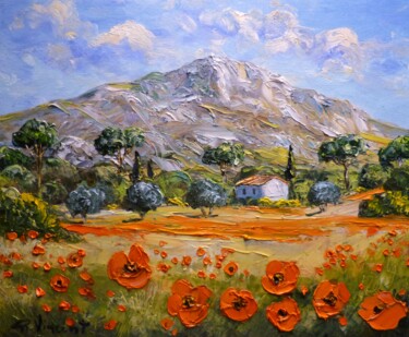 Malarstwo zatytułowany „La montagne Sainte…” autorstwa Vincent Rallo, Oryginalna praca, Olej