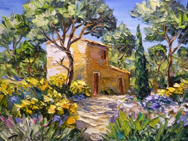 Painting titled "Le cabanon de Cézan…" by Vincent Rallo, Original Artwork, Oil