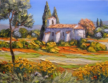 Peinture intitulée "Chapelle Provençal" par Vincent Rallo, Œuvre d'art originale, Huile