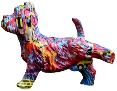 Sculpture intitulée "Doggy funky" par Vincent Richeux, Œuvre d'art originale, Coulage