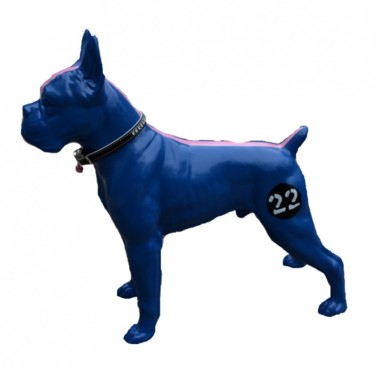 Sculpture intitulée "Doggy bleu" par Vincent Richeux, Œuvre d'art originale