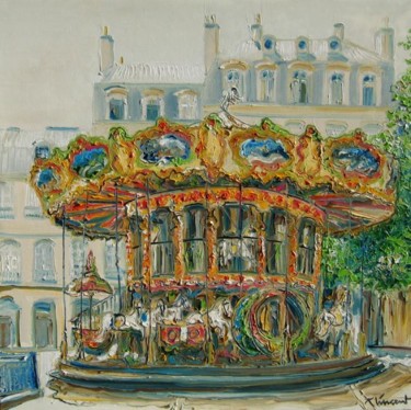 Painting titled "carousel de Bordeaux" by Vincent Richeux, Original Artwork