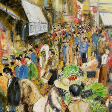 Painting titled "Marché d'automne" by Vincent Richeux, Original Artwork