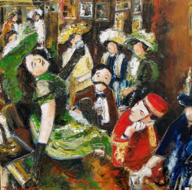 Painting titled "En bonne compagnie" by Vincent Richeux, Original Artwork