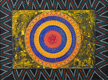 Malerei mit dem Titel "Peinture aborigène" von Vincent Schurck, Original-Kunstwerk, Acryl Auf Keilrahmen aus Holz montiert