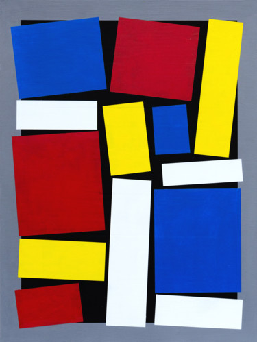 Peinture intitulée "Déconstruire Mondri…" par Vincent Sébart, Œuvre d'art originale, Acrylique Monté sur Châssis en bois