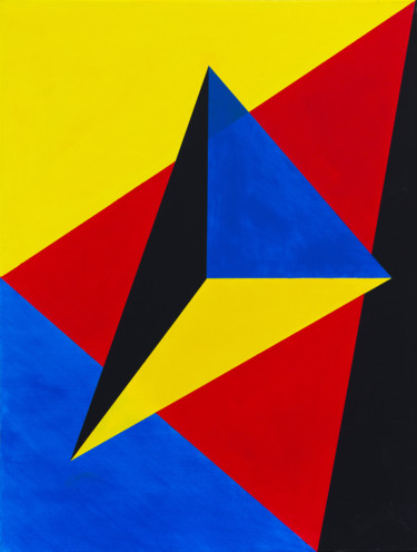 제목이 "Triangles"인 미술작품 Vincent Sébart로, 원작, 아크릴 나무 들것 프레임에 장착됨