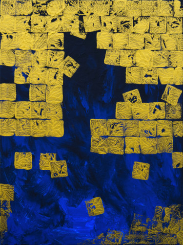 「les petits carrés d…」というタイトルの絵画 Vincent Sébartによって, オリジナルのアートワーク, アクリル ウッドストレッチャーフレームにマウント