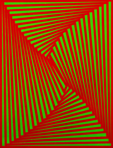 Peinture intitulée "infini rouge-vert" par Vincent Sébart, Œuvre d'art originale, Acrylique Monté sur Châssis en bois