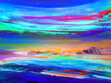 Pittura intitolato "Ile de Groix été 19…" da Vincent Sébart (Pixels Aléatoires), Opera d'arte originale, Pittura digitale