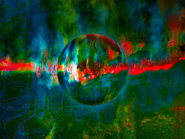 Peinture intitulée "Sphère#3" par Vincent Sébart, Œuvre d'art originale, Peinture numérique