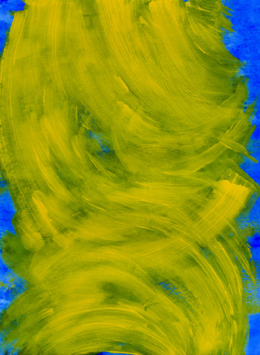 Painting titled "tempête jaune" by Vincent Sébart, Original Artwork, Acrylic Mounted on Wood Stretcher frame