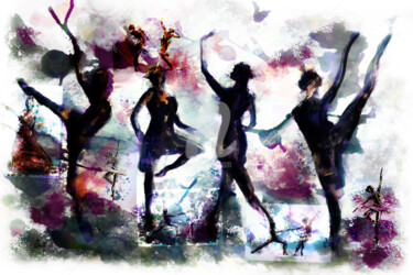 Arts numériques intitulée "1-8-les-danseuses-s…" par Soy:), Œuvre d'art originale