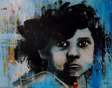 Картина под названием "l'enfant de là bas" - Vincent Tessier Xxc, Подлинное произведение искусства, Акрил