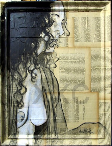 Painting titled "cadré" by Vincent Tessier Xxc, Original Artwork, Ink