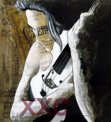 제목이 "La violoniste"인 미술작품 Vincent Tessier Xxc로, 원작, 잉크