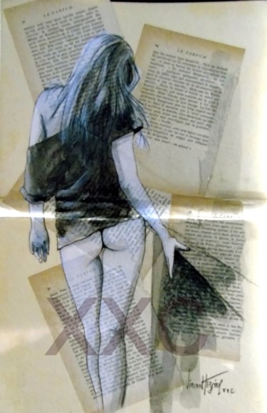 Malerei mit dem Titel "sans bas" von Vincent Tessier Xxc, Original-Kunstwerk, Tinte