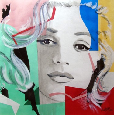 Schilderij getiteld "Marilyne" door Vincent Tessier Xxc, Origineel Kunstwerk, Inkt