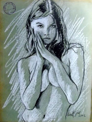 Malerei mit dem Titel "elle 1" von Vincent Tessier Xxc, Original-Kunstwerk, Wachs