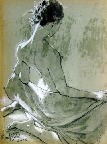 Peinture intitulée "elle 3" par Vincent Tessier Xxc, Œuvre d'art originale, Cire