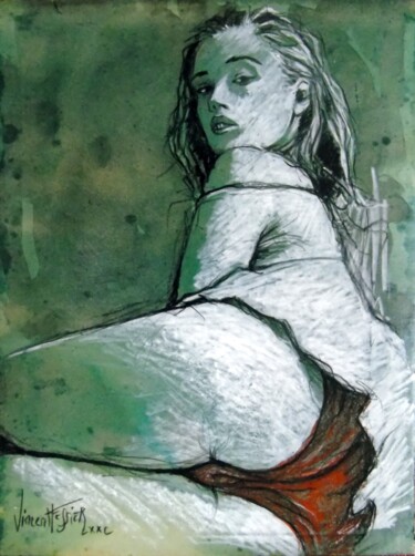 Pittura intitolato "elle 4" da Vincent Tessier Xxc, Opera d'arte originale, Cera