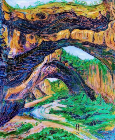 Peinture intitulée "sous les roches" par Vincent Thoviste, Œuvre d'art originale, Acrylique Monté sur Châssis en bois