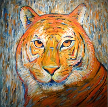 Malerei mit dem Titel "Tigre coloré" von Vincent Thoviste, Original-Kunstwerk, Acryl