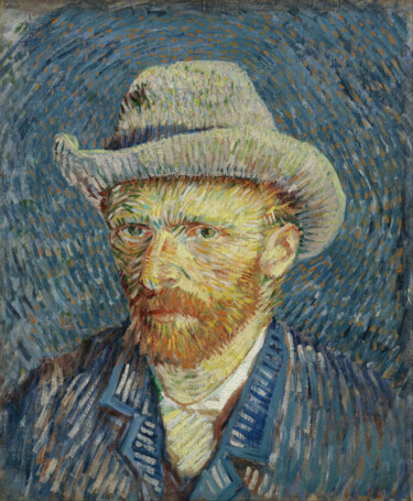 Ζωγραφική με τίτλο "Autoportrait avec c…" από Vincent Van Gogh, Αυθεντικά έργα τέχνης, Λάδι