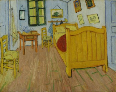 Painting titled "Chambre à Arles" by Vincent Van Gogh, Original Artwork, Oil
