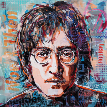 Painting titled "Iconic John Lennon…" by Vincent Vee, Original Artwork, Acrylic
