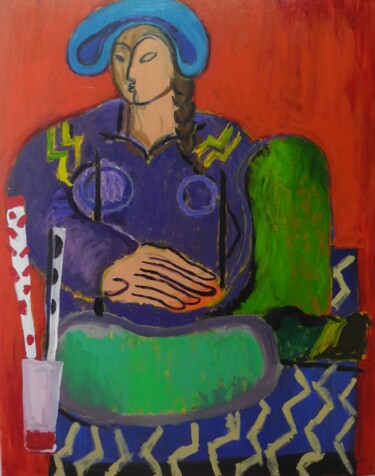 Ζωγραφική με τίτλο "Seated Woman" από Vincent Villars, Αυθεντικά έργα τέχνης, Λάδι