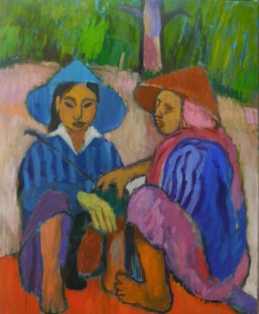 Painting titled "Sans titre III" by Vincent Villars, Original Artwork, Oil