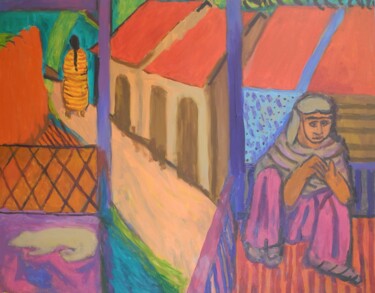 Pittura intitolato "The Street" da Vincent Villars, Opera d'arte originale, Olio