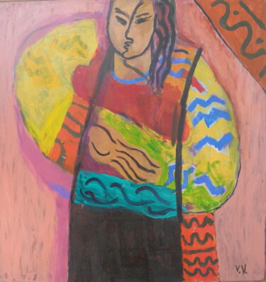 Painting titled "Woman" by Vincent Villars, Original Artwork, Oil