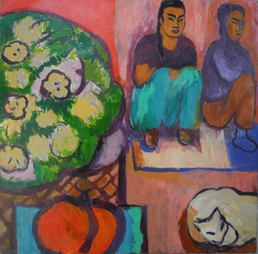 Painting titled "market day" by Vincent Villars, Original Artwork, Oil