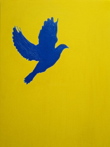 Pittura intitolato "Oiseau Bleu" da Vincent Cheikh, Opera d'arte originale, Acrilico