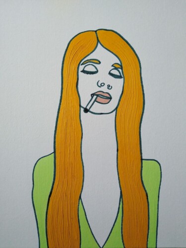 Painting titled "Marie-Jeanne" by Vincent Cheikh, Original Artwork, Marker