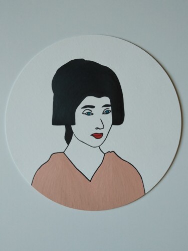 Peinture intitulée "Geisha" par Vincent Cheikh, Œuvre d'art originale, Huile