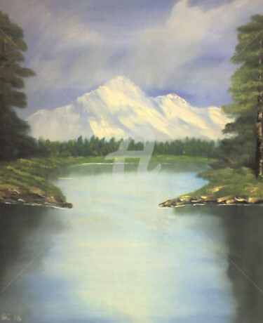 Pittura intitolato "little-lake.jpg" da Vincent Consiglio, Opera d'arte originale