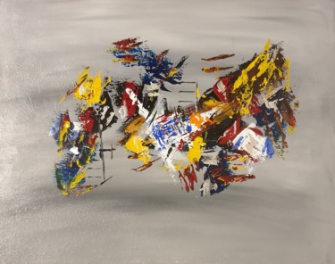 Pittura intitolato "MOTO" da Vincent Kponton, Opera d'arte originale, Acrilico