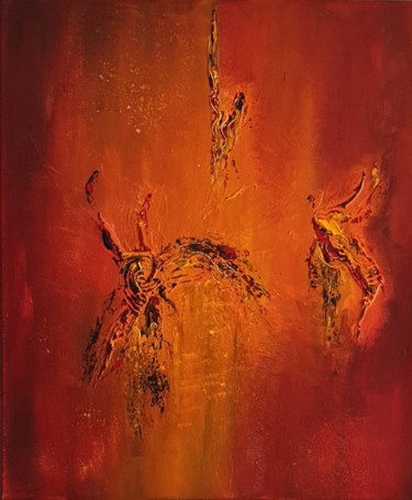 Peinture intitulée "Abstrait 6" par Vincent Kponton, Œuvre d'art originale, Acrylique