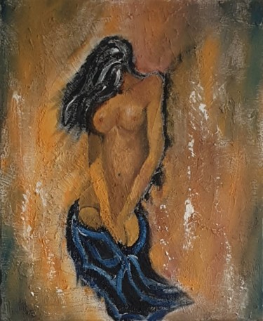 Painting titled "Nue" by Vincent Kponton, Original Artwork, Acrylic