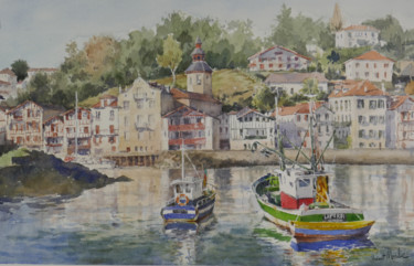 Maison de Ravel, Ciboure. Peinture intitulée "Maison de Ravel, Ci…" par Vincent Monluc, Œuvre d'art originale, Aquarelle