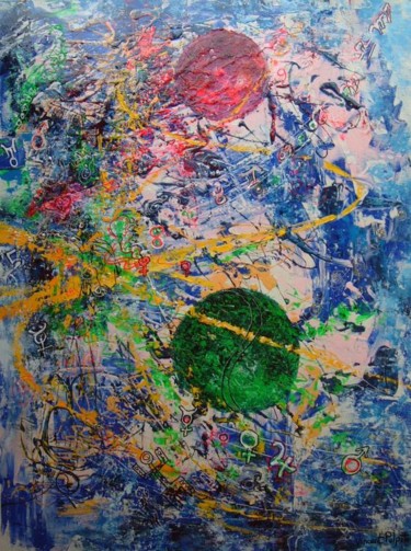 Peinture intitulée "vent cosmique   " par Vincent Pulpito, Œuvre d'art originale