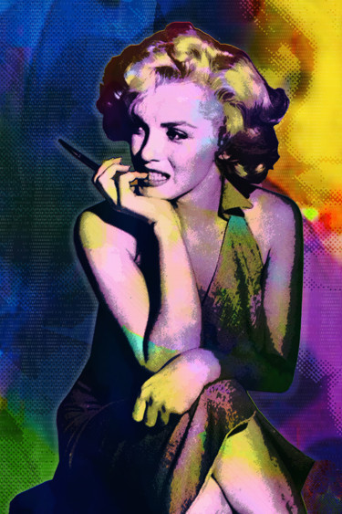 marilyn Gravures & estampes intitulée "marilyn" par Vincent Sabatier (VerSus), Œuvre d'art originale, Peinture numérique